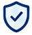 Outlined shield with checkmark for identification verification.
